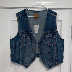 American Eagle Denim Vest with Button Closure